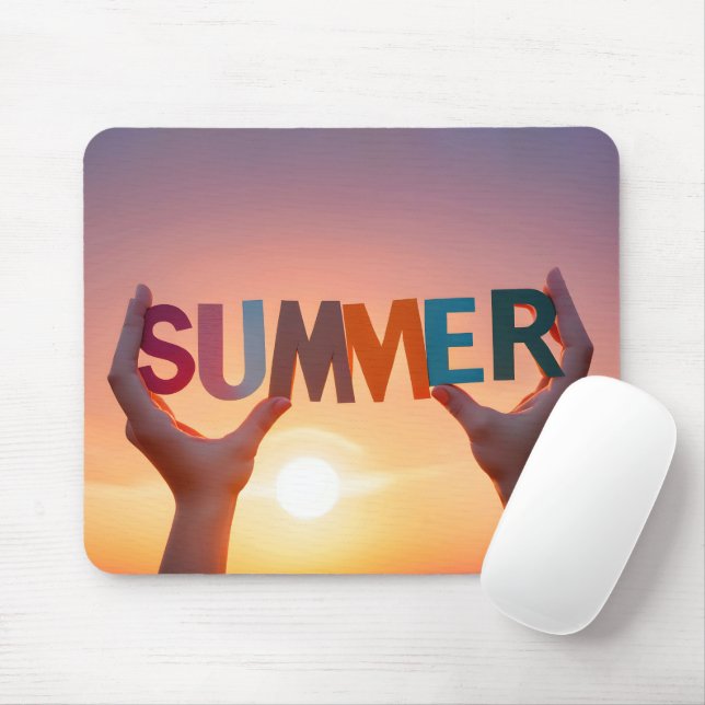 Hands Holding Summer Text  Mouse Pad (With Mouse)