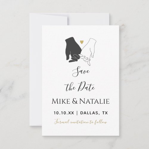 Hands Holding Unity Love Romantic Classy White  Save The Date