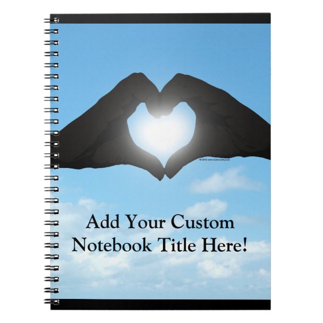 Hands in Heart Shape Silhouette on Blue Sky Notebook (Front)
