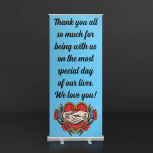 Hands in Marriage Tattoo Wedding Retractable Banner