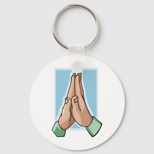 Hands In Prayer Keychain (Front)