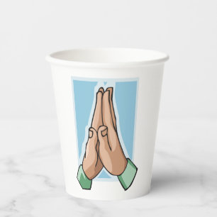 Hands In Prayer Paper Cups