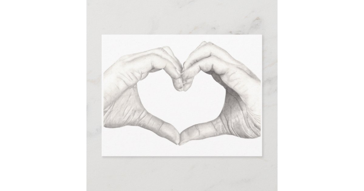 hand heart drawings in pencil