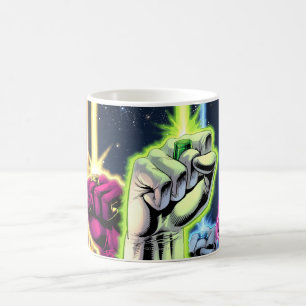 Hands in the air with rings -Color Coffee Mug