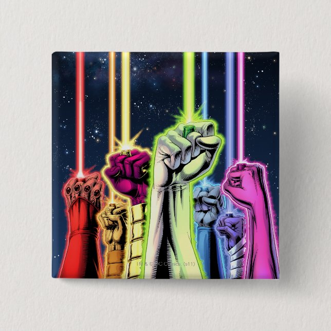 Hands in the air with rings -Color Pinback Button (Front)