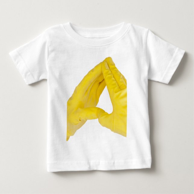 Hands in yellow latex gloves baby T-Shirt (Front)