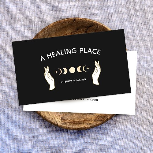 Hands Moon Phases Energy Worker Business Card