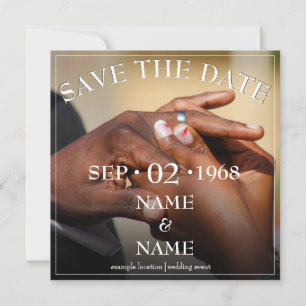 Hands of a colored wedding couple pin on ring