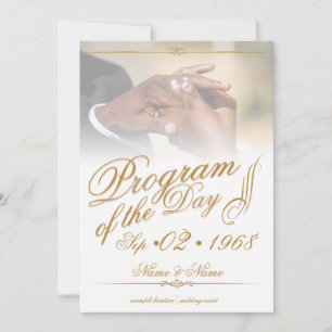 Hands of a colored wedding couple pin on ring gold