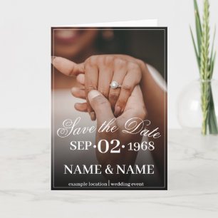 Hands of a Colored Wedding Couple with Ring Announcement