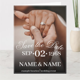 Hands of a Colored Wedding Couple with Ring Card