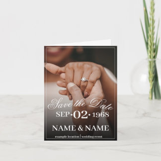 Hands of a Colored Wedding Couple with Ring Card