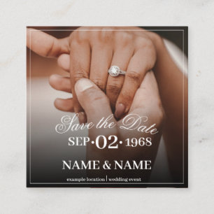 Hands of a Colored Wedding Couple with Ring Enclosure Card
