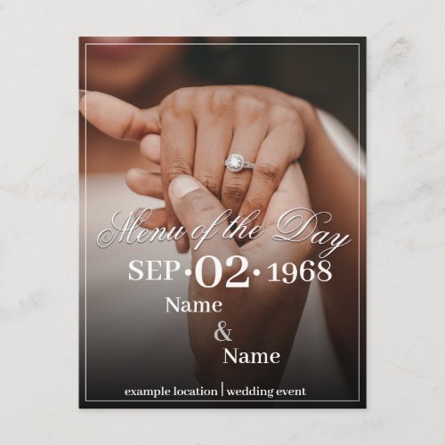 Hands of a Colored Wedding Couple with Ring Enclosure Card