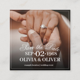 Hands of a Colored Wedding Couple with Ring Enclosure Card