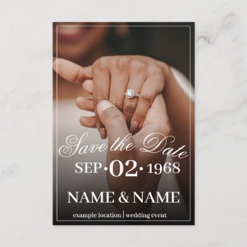 Hands of a Colored Wedding Couple with Ring Enclosure Card