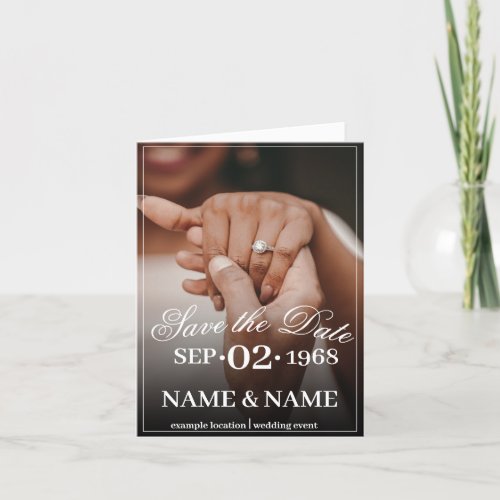 Hands of a Colored Wedding Couple with Ring Holiday Card