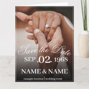 Hands of a Colored Wedding Couple with Ring Thank You Card