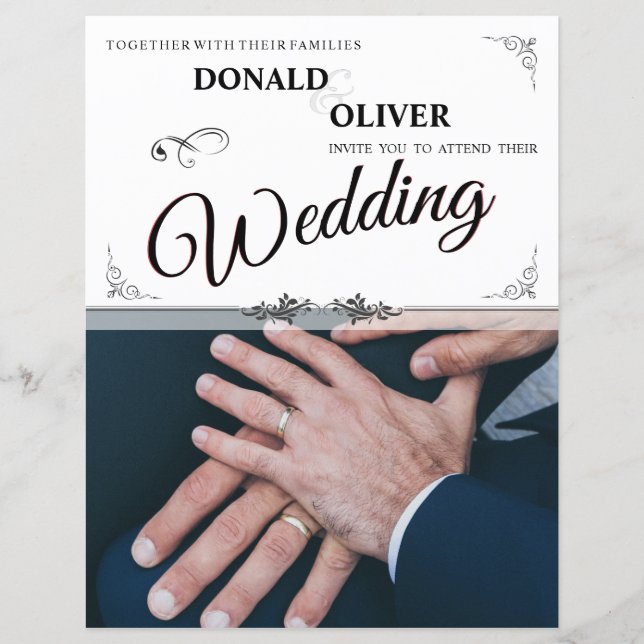 Hands of a Gay Wedding Couple with Rings (Front)