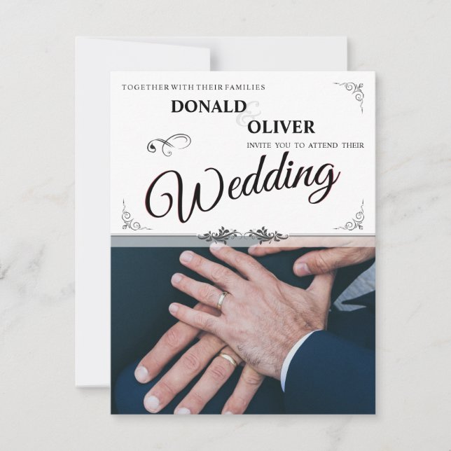 Hands of a Gay Wedding Couple with Rings (Front)