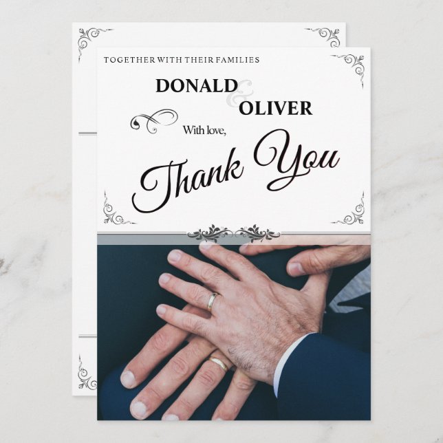 Hands of a Gay Wedding Couple with Rings (Front/Back)
