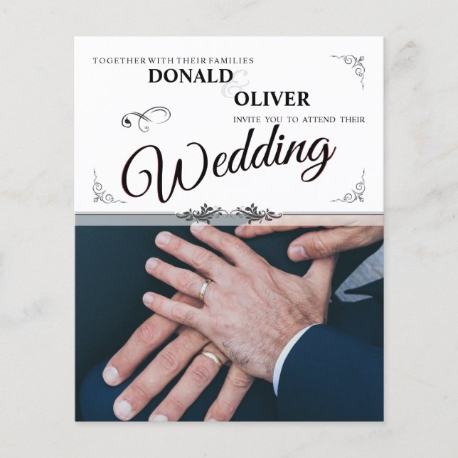 Hands of a Gay Wedding Couple with Rings (Front)