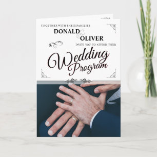 Hands of a Gay Wedding Couple with Rings Card