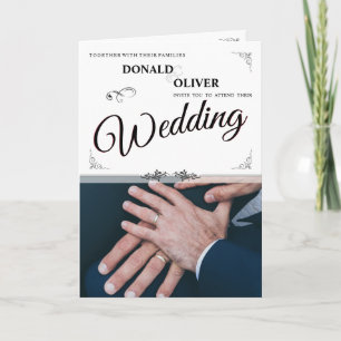 Hands of a Gay Wedding Couple with Rings Card