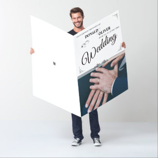 Hands of a Gay Wedding Couple with Rings Card