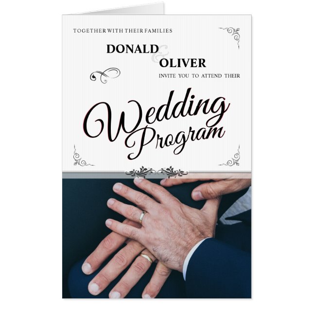 Hands of a Gay Wedding Couple with Rings Card (Front)