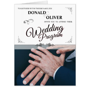 Hands of a Gay Wedding Couple with Rings Card