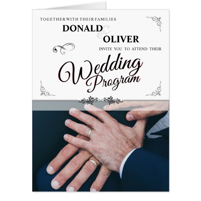Hands of a Gay Wedding Couple with Rings Card (Front)