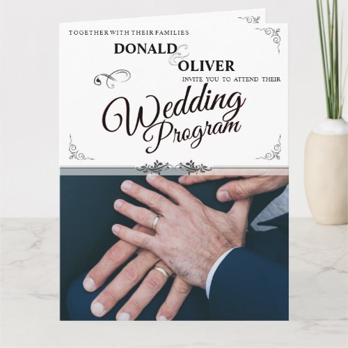 Hands of a Gay Wedding Couple with Rings Card