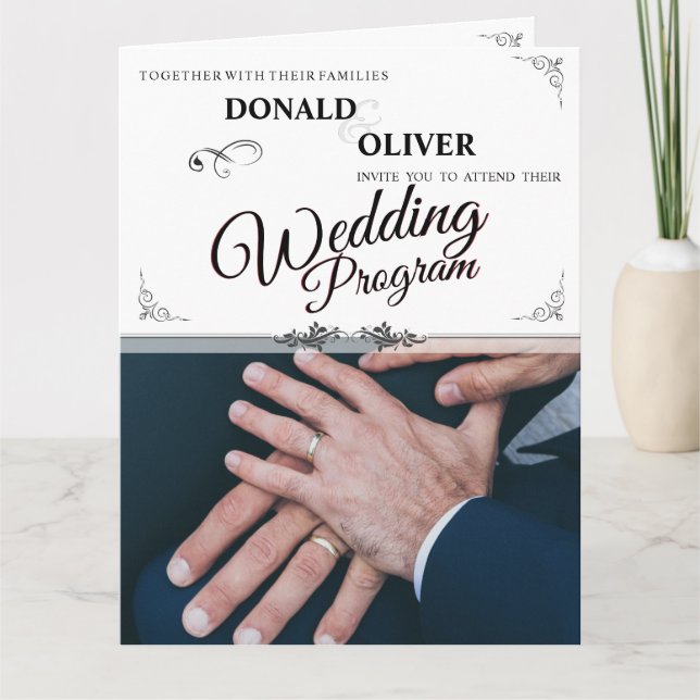 Hands of a Gay Wedding Couple with Rings Card (Front)