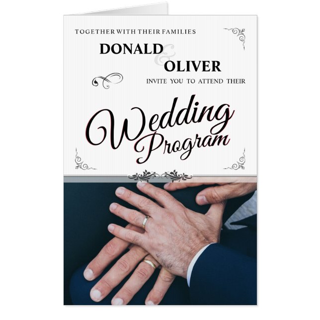 Hands of a Gay Wedding Couple with Rings Card (Front)