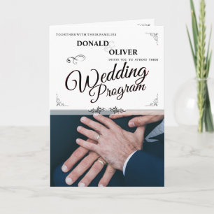 Hands of a Gay Wedding Couple with Rings Card