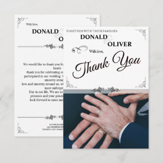 Hands of a Gay Wedding Couple with Rings Enclosure Card