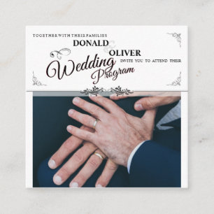 Hands of a Gay Wedding Couple with Rings Enclosure Card