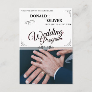Hands of a Gay Wedding Couple with Rings Enclosure Card