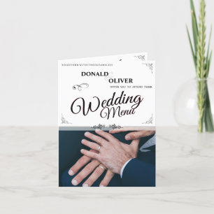 Hands of a Gay Wedding Couple with Rings Thank You Card