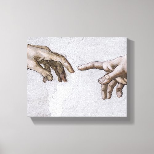Hands of God and Adam by Michelangelo Canvas Print