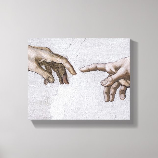 Hands of God and Adam by Michelangelo Canvas Print (Front)