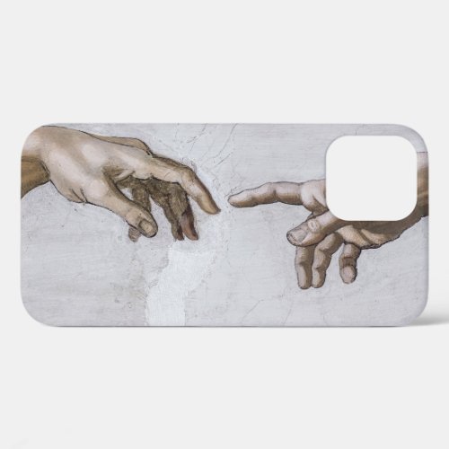 Hands of God and Adam by Michelangelo iPhone 12 Case