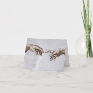 Hands of God and Adam by Michelangelo Letterpress Thank You Card