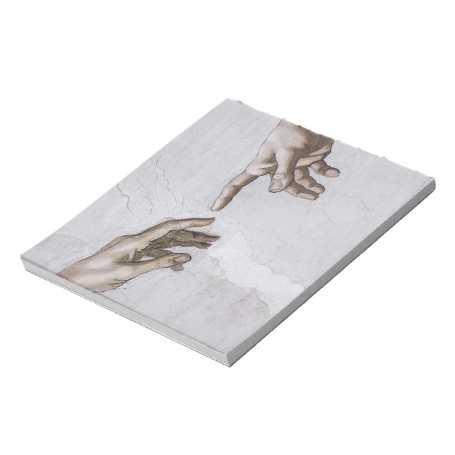 Hands of God and Adam by Michelangelo Notepad (Rotated)