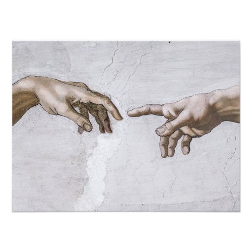 Hands of God and Adam by Michelangelo Photo Print