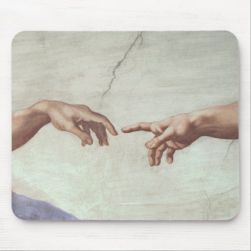 Hands of God and Adam Mouse Pad