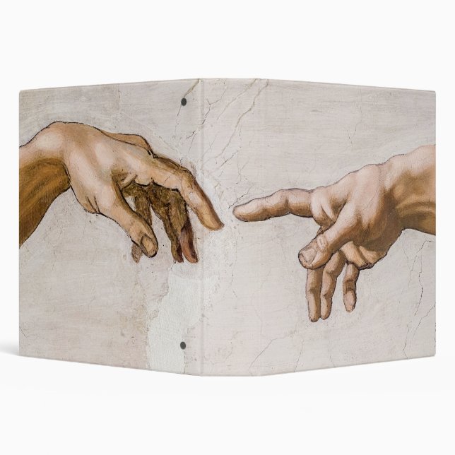 Hands of God the Father and Adam by Michelangelo 3 Ring Binder (Background)
