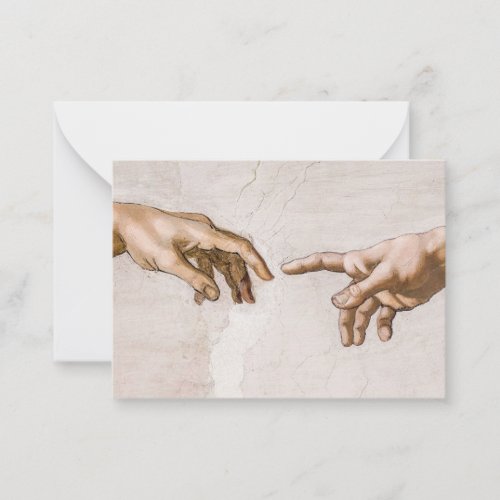 Hands of God the Father and Adam by Michelangelo Note Card