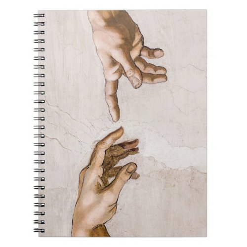 Hands of God the Father and Adam by Michelangelo Notebook